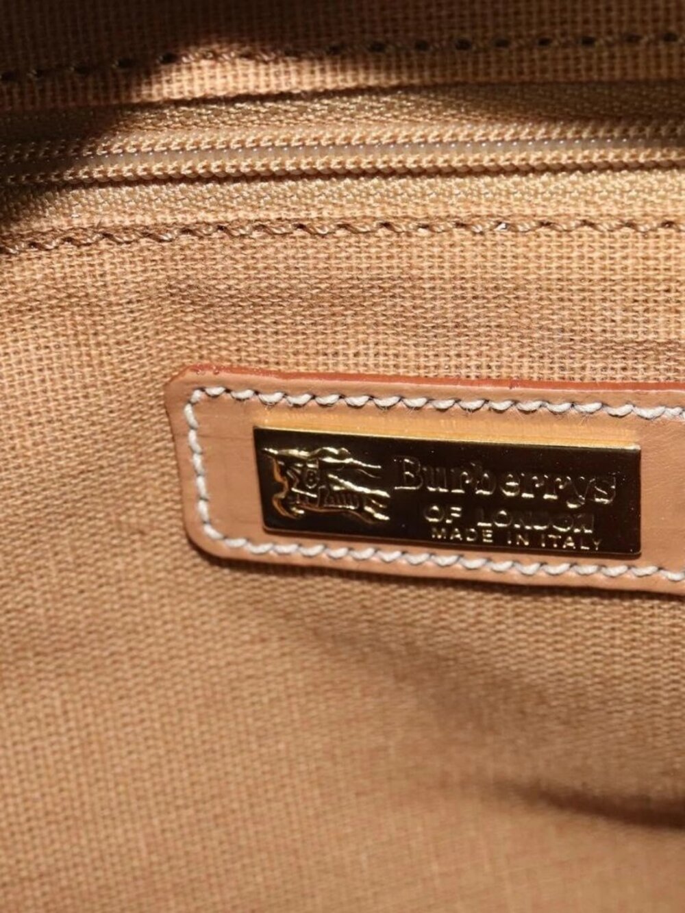 Burberrys Nova Check Shoulder Bag PVC Leather Blue Gold - Picture 10 of 16